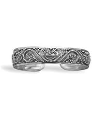 Beaded Filigree Cuff Bracelet in Sterling Silver