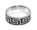 Mens .925 Sterling Silver Antique Finish Greek Key Ring