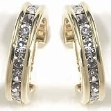  : Monet Crystal Hoop Earrings 14KT GOLD FILLED CRYSTAL