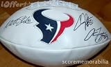 Arian Foster, Matt Schaub, & Andre Johnson Autographed Hand Signed Houston Texans Football