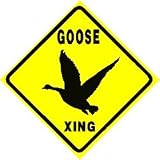 GOOSE CROSSING bird hunt zoo street sign