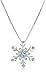 Sterling Silver Blue and White Swarovski Elements Snowflake Pendant Necklace, 18