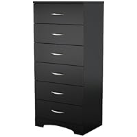 South Shore Step One Collection 6 Drawer Chest, Pure black