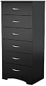 Furniture online: South Shore Step One Collection 6 Drawer Chest, Pure black