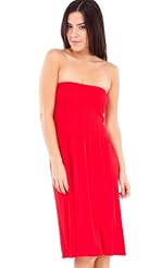 Strapless Nylon/Spandex Shirred  Dress