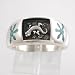 Lizard Band Ring in Sterling Silver with Turquoise Inlay, size 11 1/2, #10992