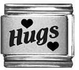 Clearly Charming Hugs Laser Etched Italian Charm