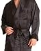 Intimo Men's Classic Silk Robe, Black, Medium