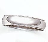 Ladies 4MM 14kt white gold milgrain wedding band