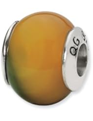 Sterling Silver Yellow-Green Agate Stone Charm