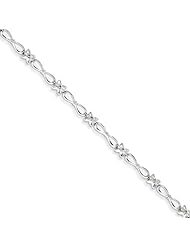 Genuine .925 Sterling Silver Diamond Bracelet 4 Grams . 100% Satisfaction Guaranteed.