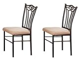 2 Black Metal Dining Chairs