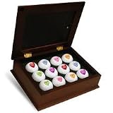 Valentine Heart Balls w Wooden Keepsakes Box - Maxfli Noodle + Lady by