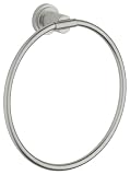 GROHE 40 307 AV0 Atrio 8-Inch Towel Ring, Infinity Satin Nickel