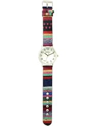 Tribal Print Band Watch-Multi Colored Stripes