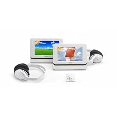 Lenco DVP-740 x2 Dual Car DVD-Player 17,5 cm (7 Zoll) TFT, Kartenslot, USB 2.0, weiss