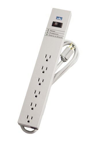 Leviton 5100-0PS Commercial Grade Surge Strip with Six Outlets and 6-Foot Cord for Commercial and Industrial Use
