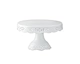  Best deals for Gracie China, Victorian Rose Collection, 8-Inch Skirted Cake Stand, White Fine Porcelain