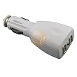 White 2-Port USB Car Charger Vehicle Power Adapter for iPhone, iPod, MP3 MP4 Players, Digital Cameras, Kindle, Cell Phones, PDAs