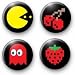 Set of 4 - 1980s RETRO PACMAN - 1.25