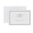 Silver Hearts Set of 100 Thank-You Cards