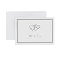 Silver Hearts Set of 100 Thank-You Cards
