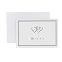 Silver Hearts Set of 100 Thank-You Cards