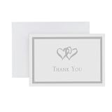 Silver Hearts Set of 100 Thank-You Cards