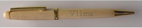 Engraved maple pen with Vilma