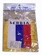 Serbian Flag with String and Suction Cap, 4x6in.