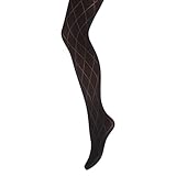 (犬印)INUJIRUSHI マタニティ ラージダイヤ柄ナイロンタイツ 50デニール 日本製(BK-ブラック、M-L)