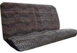 Car Truck SUV Cheetah Tan Rear Bench or Small Truck Seat Covers Black 2 piece Universal Print Vehicle Seatcovers