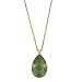 Floral Green Teardrop Pendant Necklace