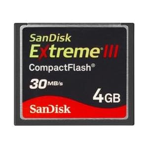 SanDisk Extreme III 4 GB CompactFlash Memory Card SDCFX3-004G-A31