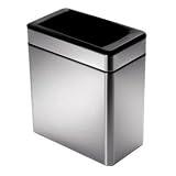 Simplehuman Profile Open Bin with Brushed Stainless Steel Finish, 10 Litreby Simple Human