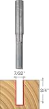 Freud 04-111 7/32-Inch Diameter by 3/4-Inch Double Flute Straight Router Bit with 1/4-Inch Shank