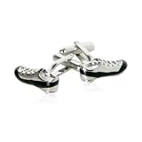 Soccer / Football Cleats with Black Enamel Cuff Links with Gift Box