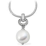 18K White Gold Paspaley South Sea Cultured Pearl and Diamond Pendant