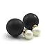DDU(TM) 1 Pair Black- Charming Double Artificial Bead Earring Ear Ring Ear Stud Decoration