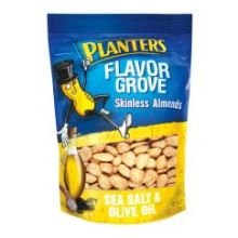 Planters Flavor Grove Skinless Almonds, Sea Salt & Olive Oil Almonds, 6-Ounce Packages (Pack of 8)