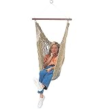 FREE GIFT WRAP GREAT CHRISTMAS GIFT Made In USA-Five (5) Years Warranty-Rope Hammock Chair W/ Pillow-High Quality Construction-Soft-Heavy-Duty Polyester Rope