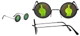 Hologramm Sonnenbrille Mittelfinger - Pokerbrille - Funbrille - hochwertige Metallfassung - EYE-ALPIN ® - incl. Microfaserputztuch und Taftschutzbeutel