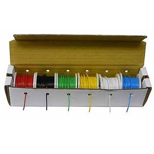Stranded 26 Gauge Hook Up Wire Kit - Includes 6 Different Color 25 Foot Spools, Tinned Copper, PVC Insulated - by Electronix Express