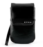 Apple iPhone 3G Soft Black Leather Carrying Case with Hand-Strap