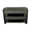 TV Stand with Black Glass By Leda Home Furnishing