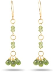 4.60 Cts Peridot Briolette Earrings in 18K Yellow Gold