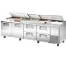 True 2-door 4-drawer S/S Pizza Prep Table W/ White Alum. Interior - TPP-119D-4