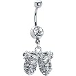 Crystalline Jeweled Baby Shoes Belly Ring