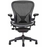 Aeron Chair - Highly Adjustable Graphite Frame - with PostureFit - Carbon Classic (Large) by Herman Miller