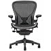 Aeron Chair by Herman Miller - Highly Adjustable Graphite Frame - with PostureFit - Carbon Classic (Large)